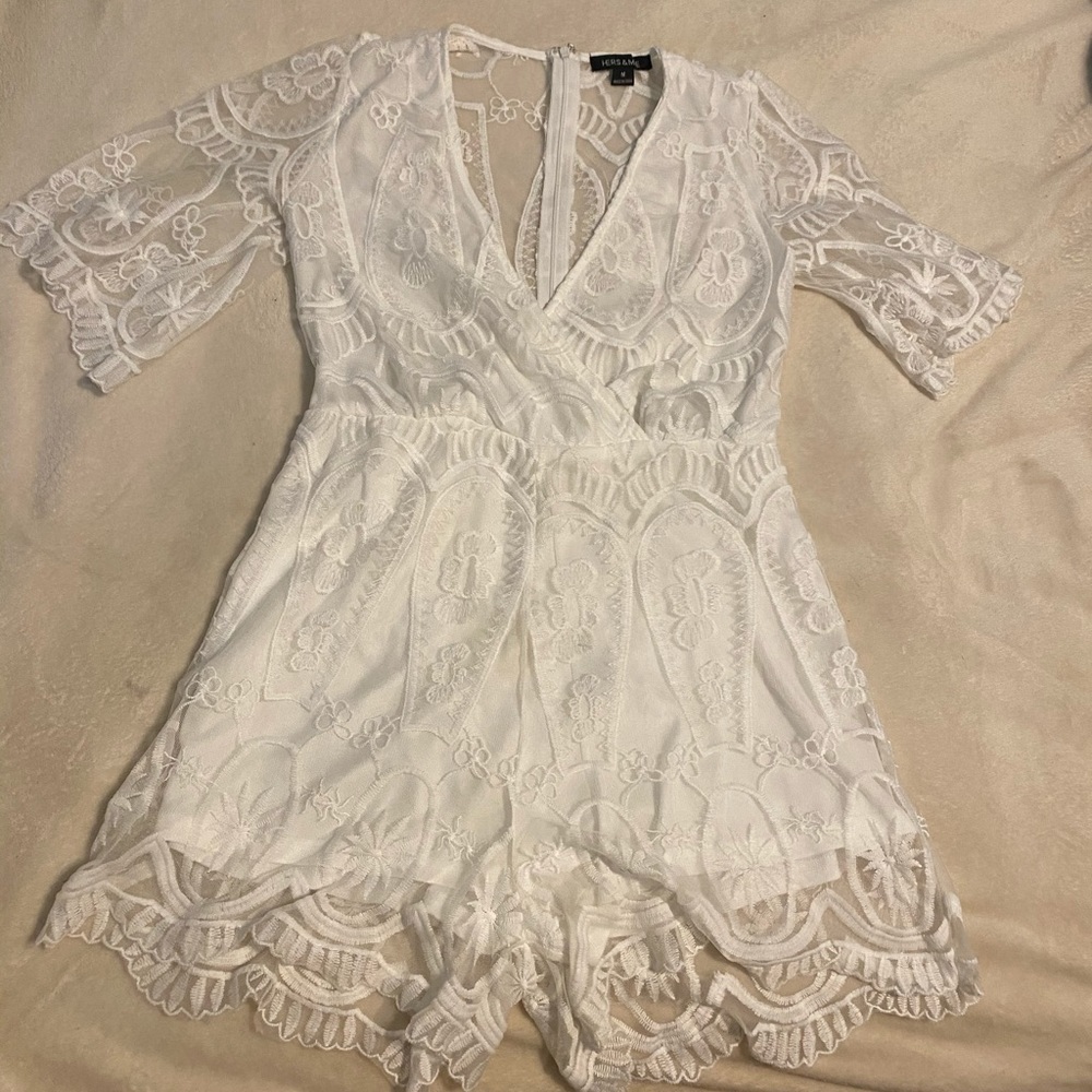 White lace romper